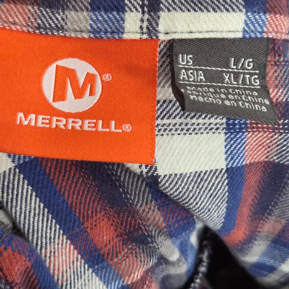Merrell Vagabond flannel tunic dress plaid pattern half-placket button closure S - Picture 7 of 8